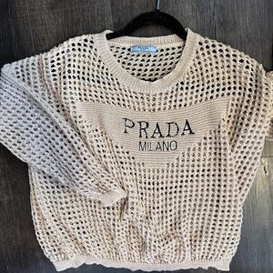 Prada Milano thrifted Y2K crochet top size S-M